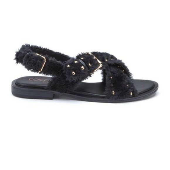 🌸Coconuts by Matisse Ray Faux Fur Studded Sandals - Picture 2 of 6